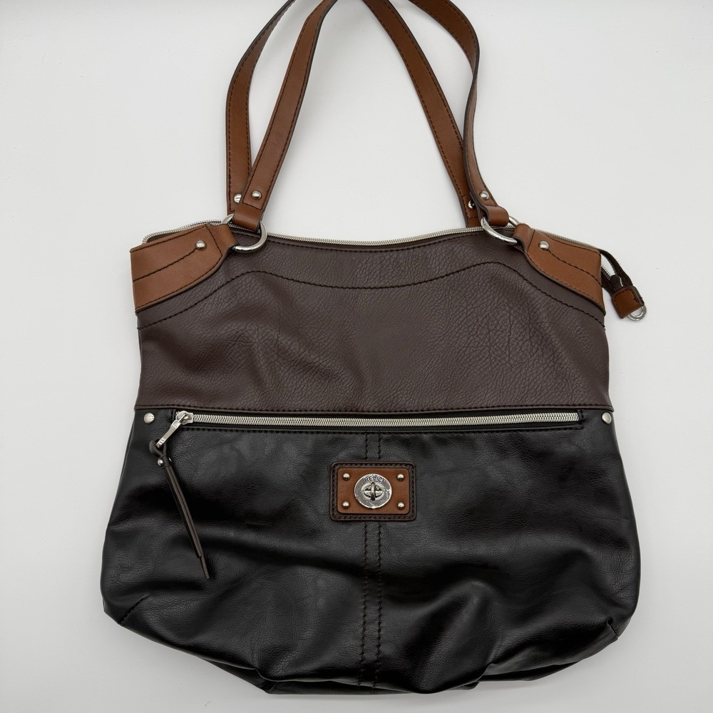 Relic Prescott Leather Shoulder Hobo Bag Y2K Black and Brown